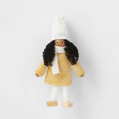 Kid with White Hat & Yellow Sweater Christmas Tree Ornament - Wondershop™