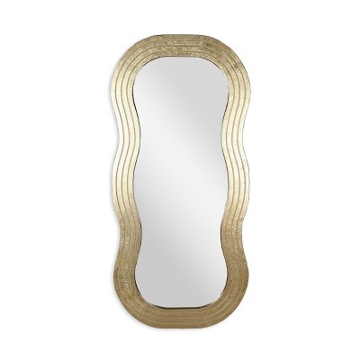 HomeRoots 48" Gold Wood Abstract Accent Mirror