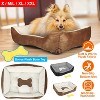 PetLuv"Soft Warm Fleece Pet Bed for Dogs & Cats, Cozy Nest Cushion Mat for Small/Medium Pets"Black&Brown - 2 of 4