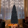 Tangkula 6FT Artificial Full Black Christmas Tree Slim Pencil Tree Seasonal Holiday Decoration for Home Office & Party - 3 of 4