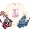 Long Live Country Girls Glitter - Womens Garment Dyed Long Sleeve Graphic T-Shirt - 3 of 4