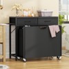 USIKEY Laundry Sorter, Rolling Laundry Hamper with 3 Section Pull-Out Bags, Laundry Basket Organizer with 2 Drawers & 2-Tone Top Panel - 2 of 4