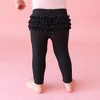 Toddler Black Rib Ruffled Bum Legging - Posh Peanut - 3 of 4