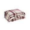 Truly Soft 50"x70" Plaid Chenille Burgundy/Ivory Throw Blanket - 2 of 4