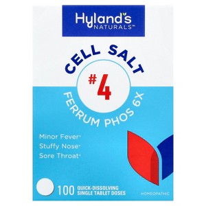 Hyland's Naturals Cell Salt #4, Ferrum Phos 6X, 100 Quick-Dissolving Single Tablets - 1 of 4