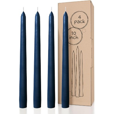 10 inch Taper Candles Set of 4 - Dripless Taper Candles and Unscented Candlesticks - Perfect as Dinner Candles and Household Candles