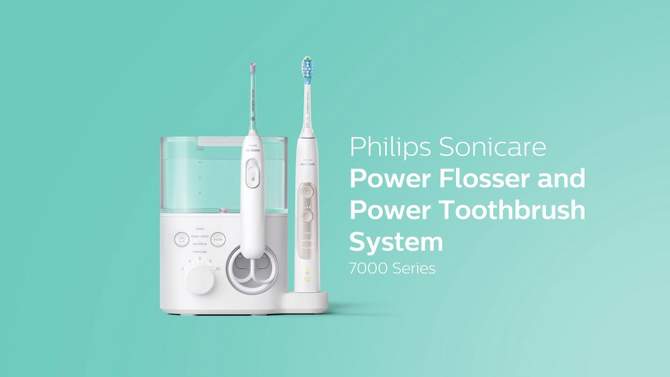 Philips Sonicare Power Flosser &#38; Rechargeable Electric Toothbrush System 7000 - HX3921/40 - White, 2 of 25, play video