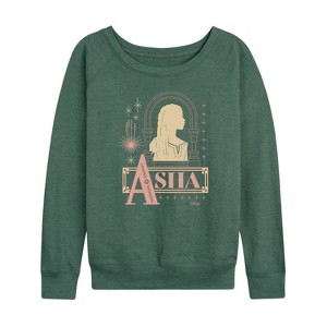 Women's - Disney - The One Asha Lightweight French Terry Wide Neck Long Sleeve Shirt - 1 of 4