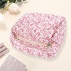Unique Bargains Women's Floral Handheld Travel Makeup Bag 1 Pc - 3 of 3