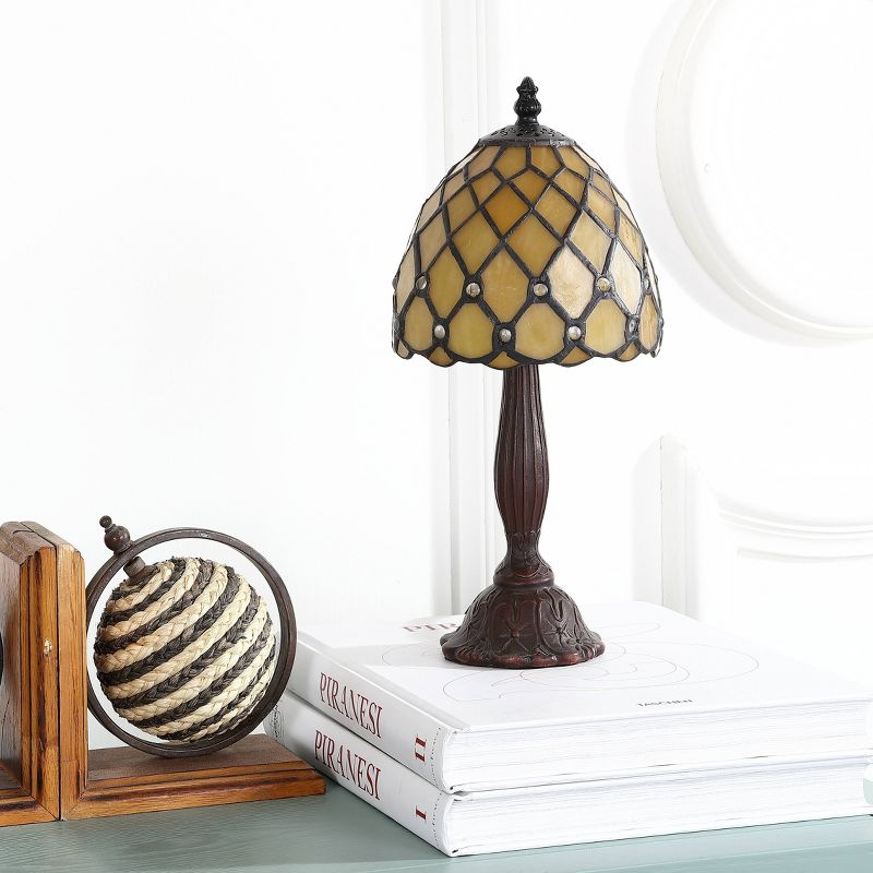 12.5&#34; Campbell Tiffany Style Table Lamp (Includes LED Light Bulb) Bronze - JONATHAN Y, 4 of 6