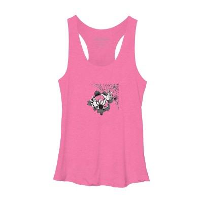Women's Design By Humans Halloween theme T-shirt.Spider web By bambino Racerback Tank Top