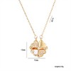 Heart-to-Heart Clover Necklace - Gold Square Earrings and Simple Necklaces Set - Transformable Jewelry with Zirconia Decoration, Gold - 3 of 4