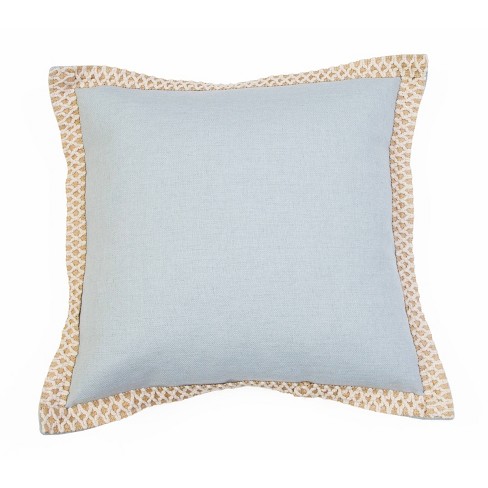 19 X19 Andrea Embroidered Flange Pillow Light Blue Decor Therapy Target