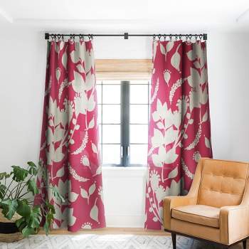 Viviana Gonzalez Floral Magenta vibes 84" x 50" Single Panel Blackout Window Curtain - Deny Designs