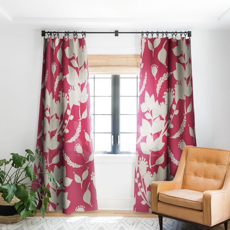 Viviana Gonzalez Floral Magenta vibes 84" x 50" Single Panel Blackout Window Curtain - Deny Designs, 1 of 5