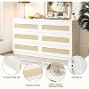 Garvee 6 Drawer Dresser for Bedroom, Rattan Closet Chest Sturdy Handles, Wooden Dresser Storage Organizer for Living Room, Nursery, Entryway - 3 of 4