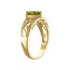 Designs By Gioelli 14K Gold Over Sterling Silver Peridot And .2 cttw Diamond Filigree Ring - 2 of 3