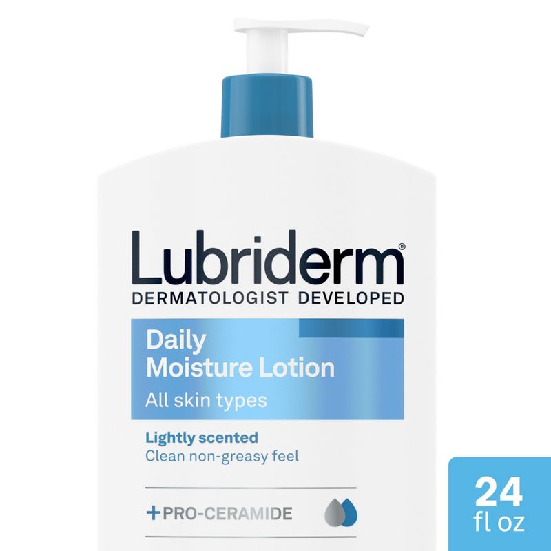 Lubriderm Daily Moisture Hydrating Body and Hand Lotion for Dry Skin with Pro Vitamin B5 - 24 fl oz, 1 of 12
