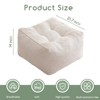 Itopfox Square Stuffed Pouf Ottoman, Corduroy Poufs with Foam Chunk Filling, Furry and Fluffy Foot Stool Storage Ottoman, Floor Poufs Foot Rest - 2 of 4