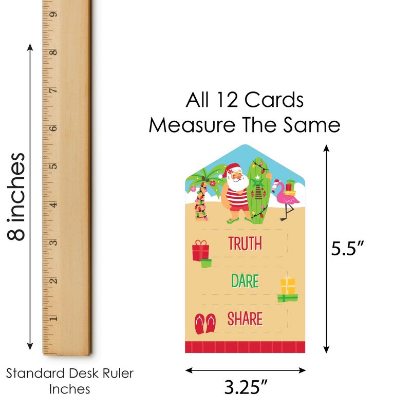 Big Dot of Happiness Tropical Christmas - Beach Santa Holiday Party Game Pickle Cards - Truth, Dare, Share Pull Tabs - Set of 12, 5 of 6