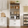 Whizmax Modern Kitchen Pantry Cabinet,Tall Wood Kitchen Storage Cabinets with Adjustable Shelves & 2 Doors & Drawers for Dining Room,Living Room - 3 of 4