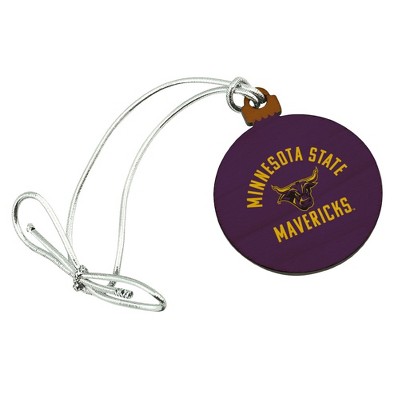 Mankato Mavericks Mini Small Tiny Wood Christmas Tree Holiday Ornament