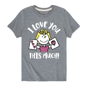 Boys' - Peanuts - I Love You This Much Short Sleeve Graphic T-Shirt - 1 of 4