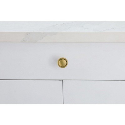 Brushed Gold Round Mushroom Knob Set with Mounting Hardware