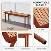 Acekool 47" Pure Wood Entryway Bench with Rattan Surface, Rounded Corners, Sturdy Frame for Living Room, Bedroom, Hallway, Walnut Finish - 4 of 4