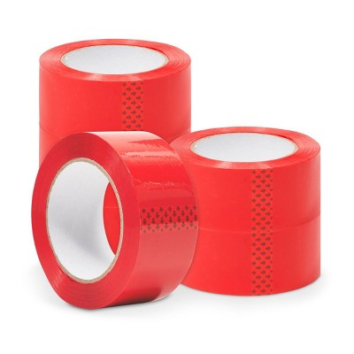 Stockroom Plus 6 Pack Heavy Duty Red Packing Tape for Moving, Carton Sealing, Packaging & Shipping, 2 in x 110 Yards