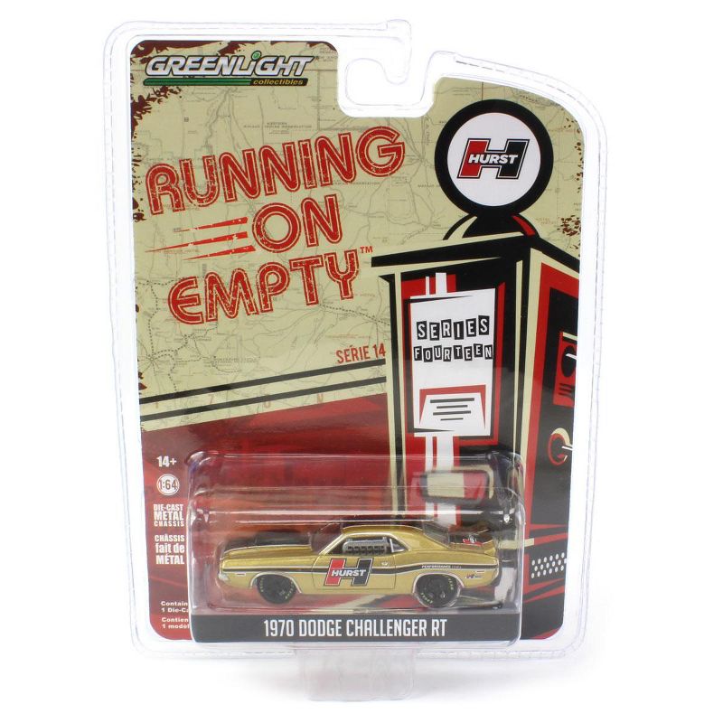Greenlight Collectibles 1/64 1970 Dodge Challenger RT, Hurst Performance, Running on Empty Series 14 41140-C, 2 of 3