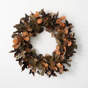 Sullivans Eucalyptus Artificial Wreath 26"H Brown - 1 of 3