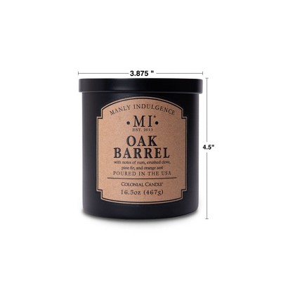 16.5oz Black Soy Scented Jar Candle with Oak Barrel Fragrance