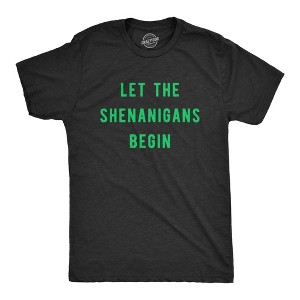 Mens Let The Shenanigans Begin T Shirt Funny Saint Patricks Day St. Paddys Tee - Crazy Dog Men's T Shirt - 1 of 4