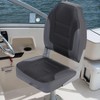 2 Pack Folding Boat Seats, High Back Fishing Boat Seat, Comfortable Boat Chairs with Thick Sponge Padding and Hinge for Sightseeing Boat, Speedboat - 2 of 4
