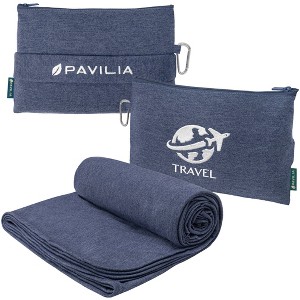 PAVILIA Soft Compact Travel Blanket and Pillow, Foldable Airplane Lightweight Portable Set, Flight Camping Plane Car Gift - 1 of 4