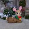 Gemmy Christmas Airblown Inflatable Vintage Deer, 3 ft Tall, Brown - 2 of 4