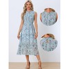 INSPIRE CHIC Women's Sleeveless Floral Ruffles Crew Neck Chiffon Smocked Sundresses - 2 of 4