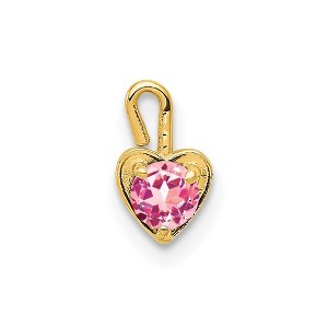 Black Bow Jewelry Oct Synthetic Tourmaline 14k Yellow Gold Heart Pendant Enhancer, 5mm - 1 of 4