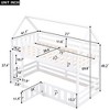 CAVINAS Twin Size Bunk Bed House Shaped Wood Bed Frame with Door, Ladder and Guardrail for Bedroom - 4 of 4