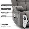Manual Recliner Chair with Heating & 8-Point Massage, 155¡ã Adjustable Corduroy Recliner with Dual Cup Holders and Side Pockets - 4 of 4