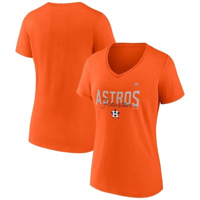 MLB Houston Astros Women's Short Sleeve V-Neck Core T-Shirt - S