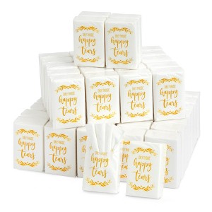 Juvale 60-Pack Facial Tissue Souvenirs for Guests - Welcome Bag Party Favors and Pocket-Size Travel Packs - Wedding Design - 1 of 4