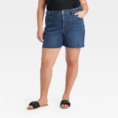 Women's Soft Denim Shortalls - Mid-Rise Overalls With Adjustable Straps & Cuffed Inseam