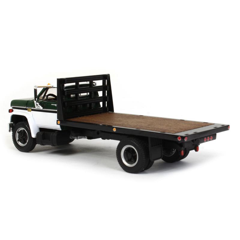 1/64 White & Green Chevy C65 Single Axle Truck With Black Flatbed, DCP By First Gear 60-1022, 4 of 7