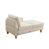 DOMETOUR 2-Piece Modern Beige Lint Couch L-Shaped Sectional Sofa for Living Room - 4 of 4