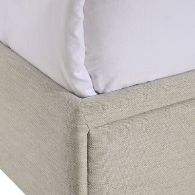 White Queen Upholstered Storage Bed with Tufted Headboard and Drawers