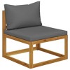 vidaXL Garden Lounge Set Natural wood + Dark grey (cushions) - 3 of 4