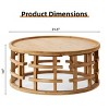 Modern Round Coffee Table with Open-Frame Base, Wood Accent End Table for Living Room, Bedroom, Office, or Small Spaces – The Pop Home - 4 of 4