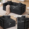 Modular Corduroy Sofa Bed for Apartment with Folding Mattress, Removable Armrests, and No Assembly Required - 3 of 4